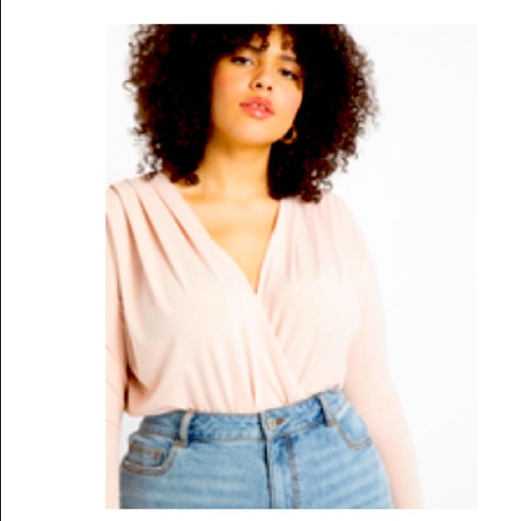 Eloquii Tops - Eloquii | Draped Surplice Bodysuit